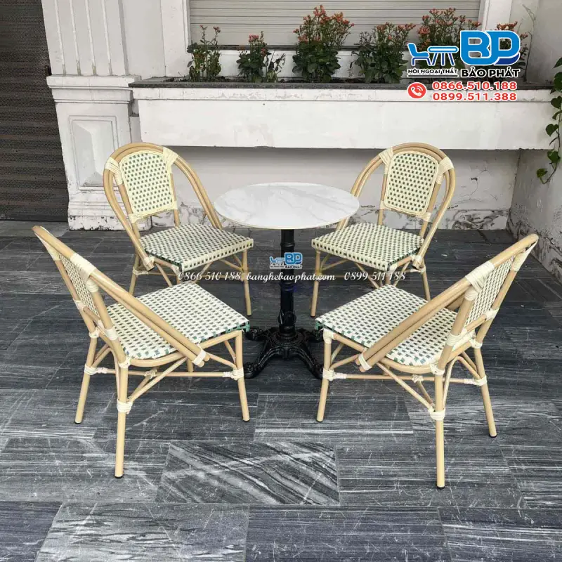 Có Nên Đầu Tư Bàn Ghế Cafe Nhựa Giả Mây 10 Bàn ghế cafe nhựa giả mây thiết kế đẹp mắt