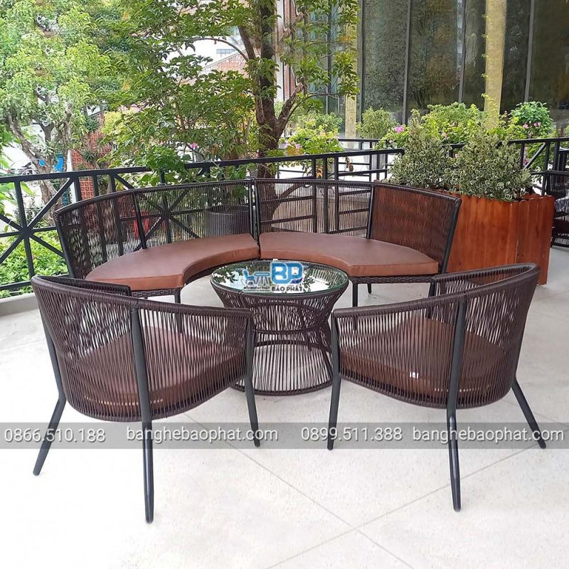 Bộ bàn ghế nhựa giả mây BGNGMBP074