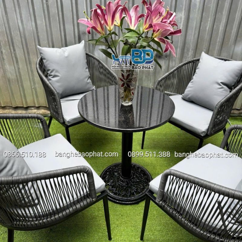 Bàn ghế nhựa giả mây BGNGMBP075