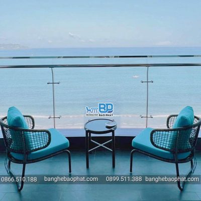 Bàn ghế nhựa giả mây ban công BGNGMBP071
