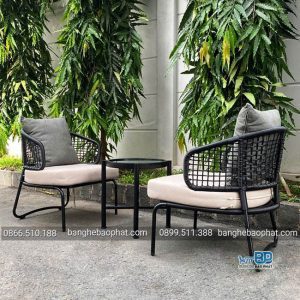 Bàn ghế nhựa giả mây ban công BGNGMBP071