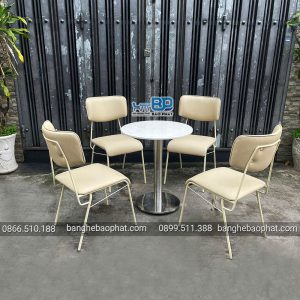Bộ Bàn Ghế Sắt Nệm Cafe BGSBP058 12 Bàn ghế sắt nệm cafe BGSBP058