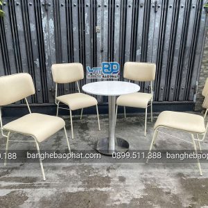 Bộ Bàn Ghế Sắt Nệm Cafe BGSBP058 15 Bàn ghế sắt nệm cafe BGSBP058