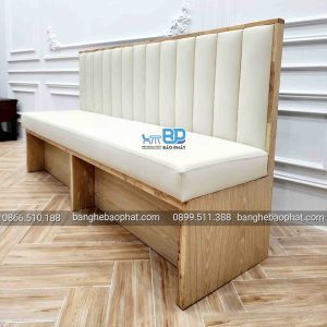 băng sofa cafe dựa tường gỗ nệm