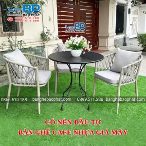 Có nên đầu tư bàn ghế cafe nhựa giả mây
