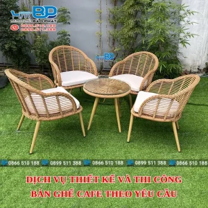 Dịch vụ thiết kế và thi công bàn ghế cafe theo yêu cầu