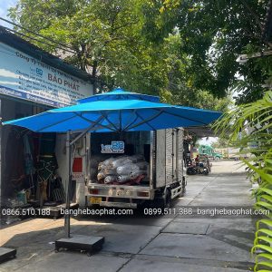 Dù Lệch Tâm Tròn 3m8 Màu Xanh Biển 11 Dù lệch tâm tròn 3m8 màu xanh biển