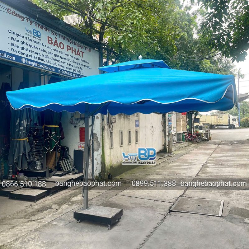 Dù Lệch Tâm Vuông 3m Màu Xanh Nước Biển 14 Dù lệch tâm vuông 3m màu xanh nước biển tối ưu hóa không gian sử dụng