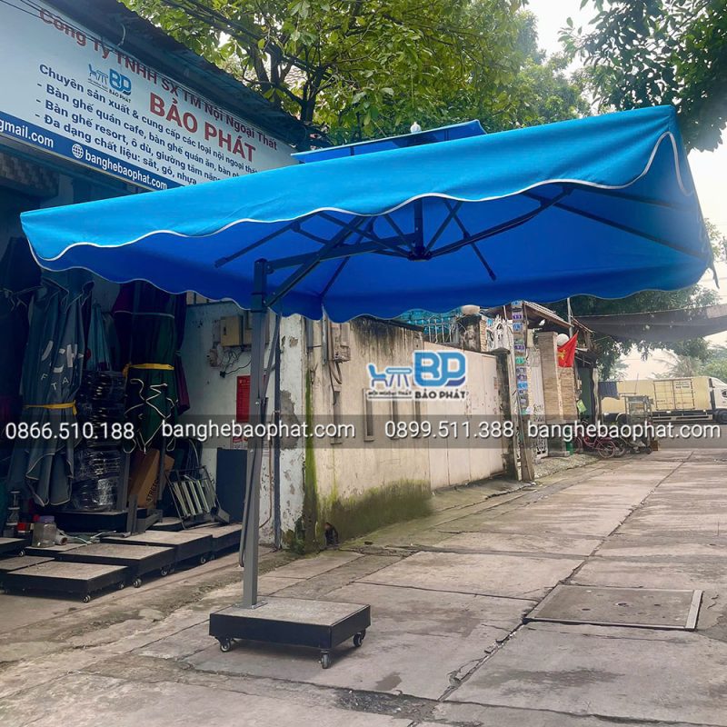 Dù Lệch Tâm Vuông 3m Màu Xanh Nước Biển 15 Dù lệch tâm vuông 3m màu xanh nước biển di chuyển tiện lợi