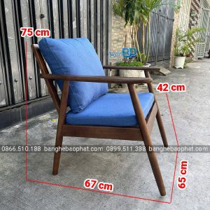 Sofa cafe gỗ nệm chân tiện tròn 11 Kích thước Sofa cafe gỗ nệm chân tiện tròn gỗ cao su