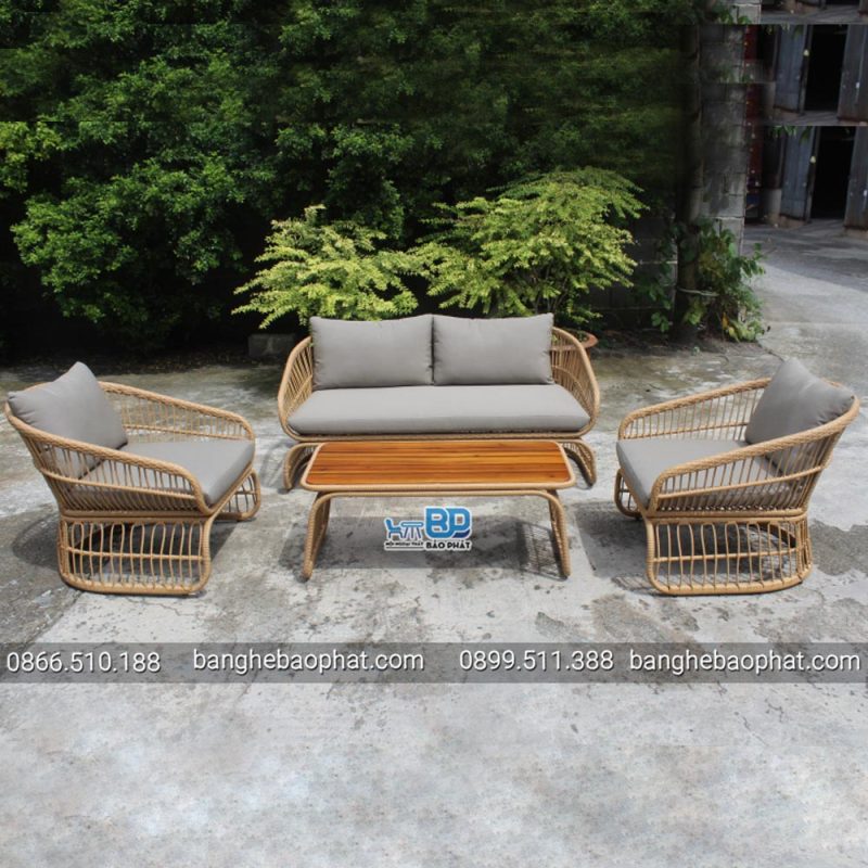 Sofa mây nhựa ngoài trời SFMNBP033