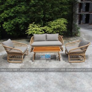 Sofa mây nhựa ngoài trời SFMNBP033