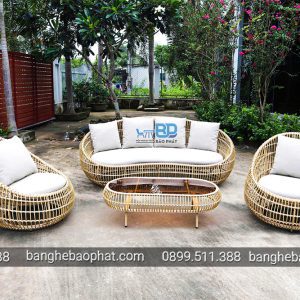 Sofa mây nhựa ngoài rời SFMNBP034
