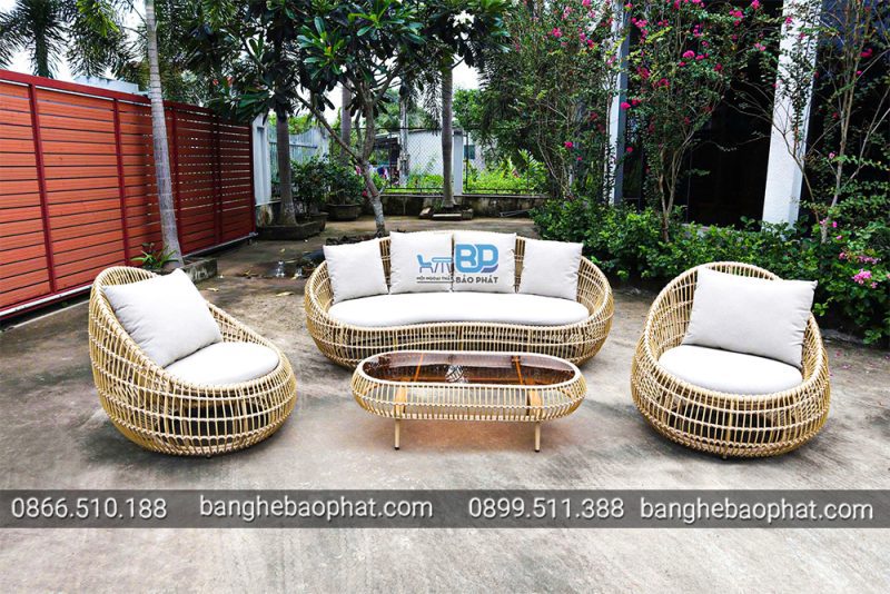 Ưu điểm của bộ sofa mây nhựa ngoài rời SFMNBP034