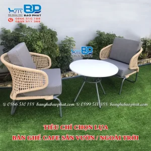 Tiêu chí chọn lựa bàn ghế cafe sân vườn / ngoài trời