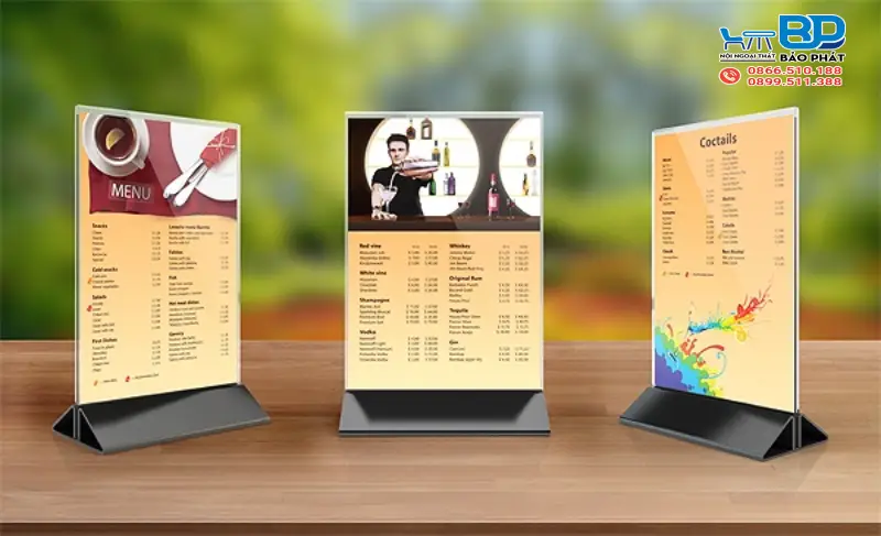 Ý Tưởng Trang Trí Bàn Cafe Đơn Giản Mà Ấn Tượng 9 Trang trí bàn cafe bằng menu mini độc đáo