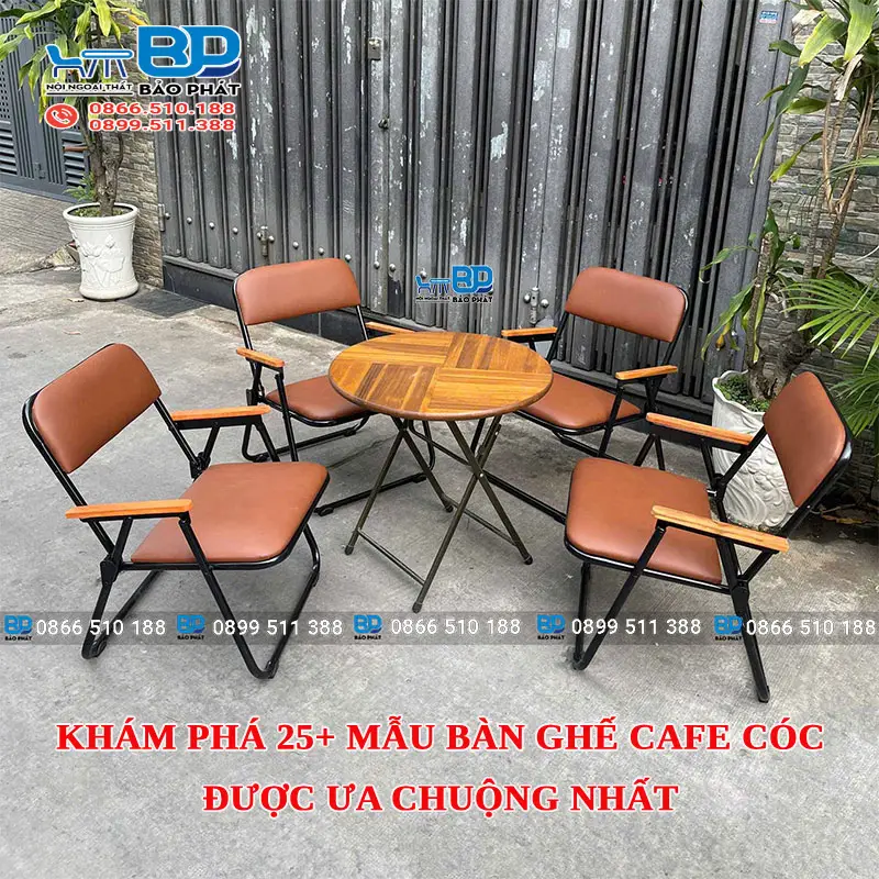 Khám phá 25+ mẫu bàn ghế cafe cóc được ưa chuộng nhất 2025