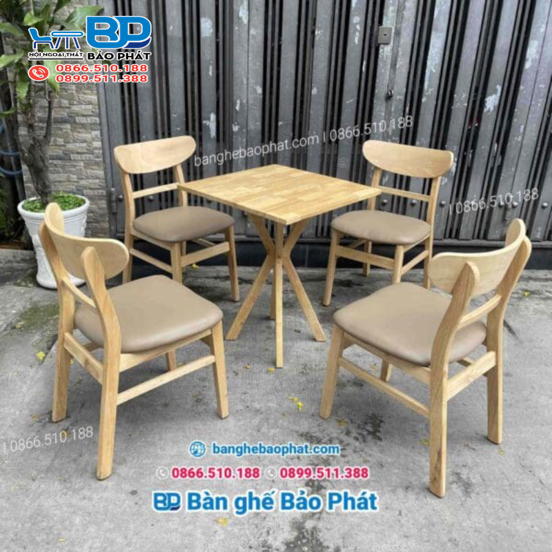 Bộ bàn ghế gỗ cafe Mango GGBP003