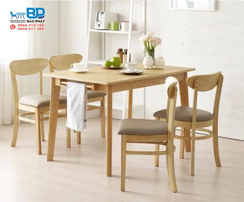 Bàn ghế gỗ cao su