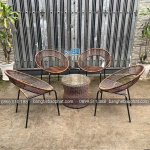 Bộ Bàn Ghế Nhựa Giả Mây BGNGMBP076 10 Bàn ghế nhựa giả mây BGNGMBP076