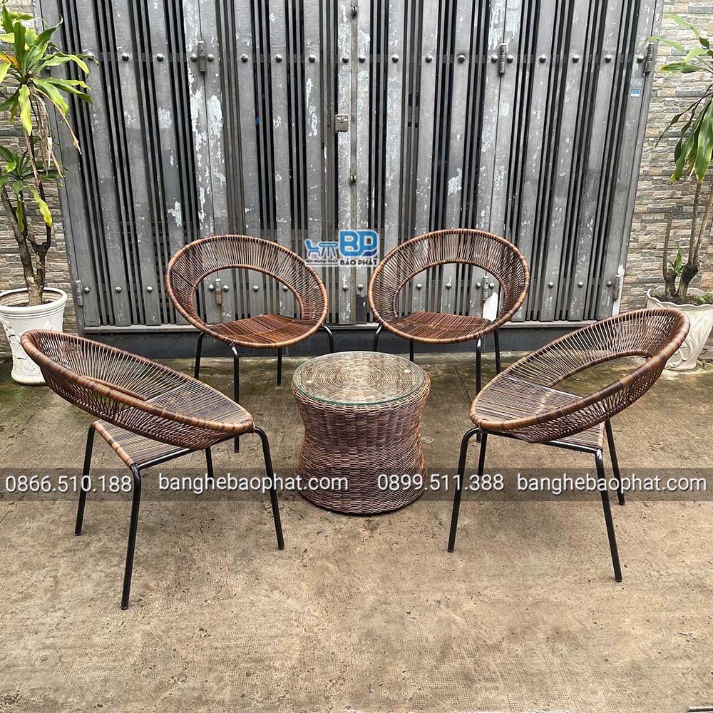 Bộ Bàn Ghế Nhựa Giả Mây BGNGMBP076 7 Bàn ghế nhựa giả mây BGNGMBP076