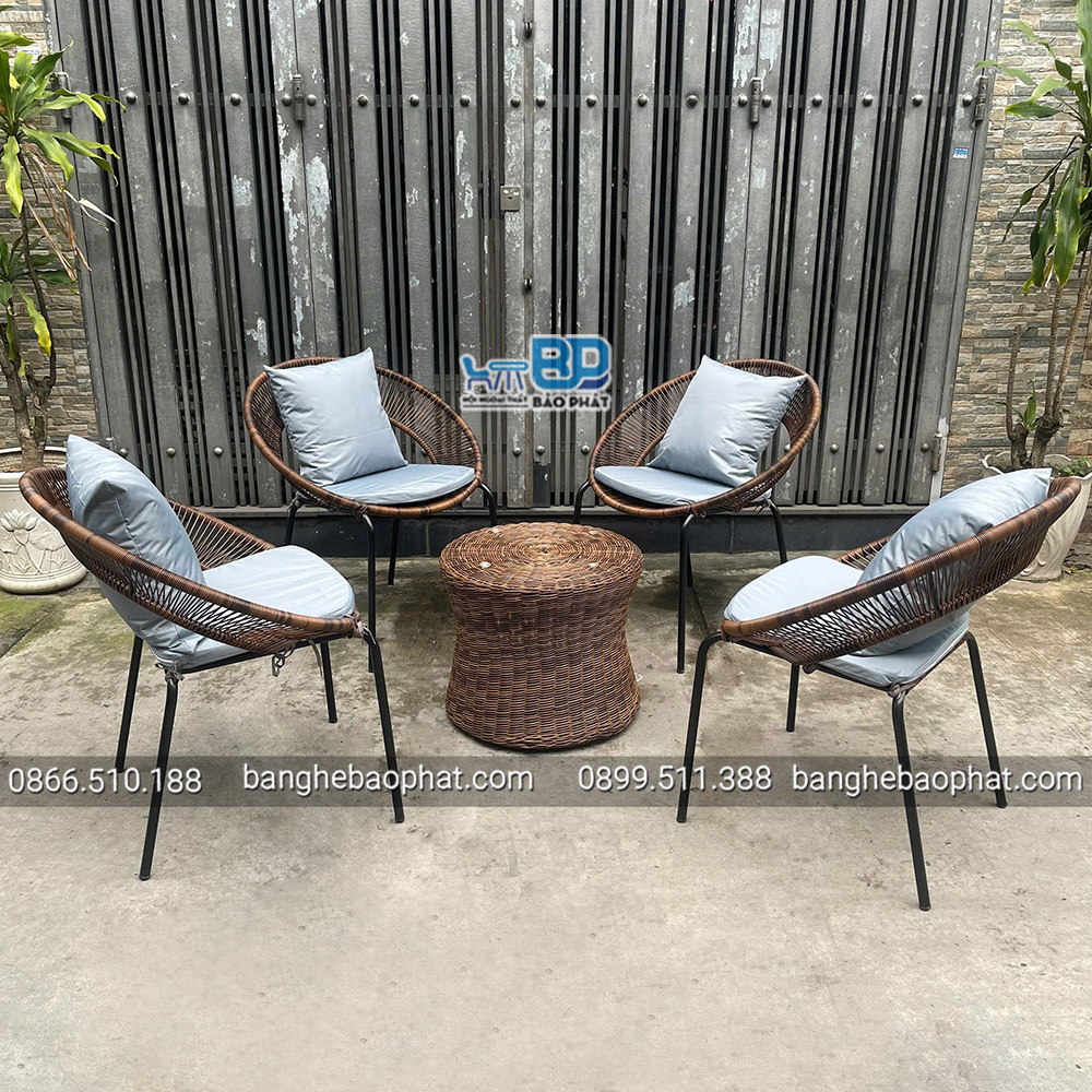 Bộ Bàn Ghế Nhựa Giả Mây BGNGMBP076 5 Bàn ghế nhựa giả mây BGNGMBP076