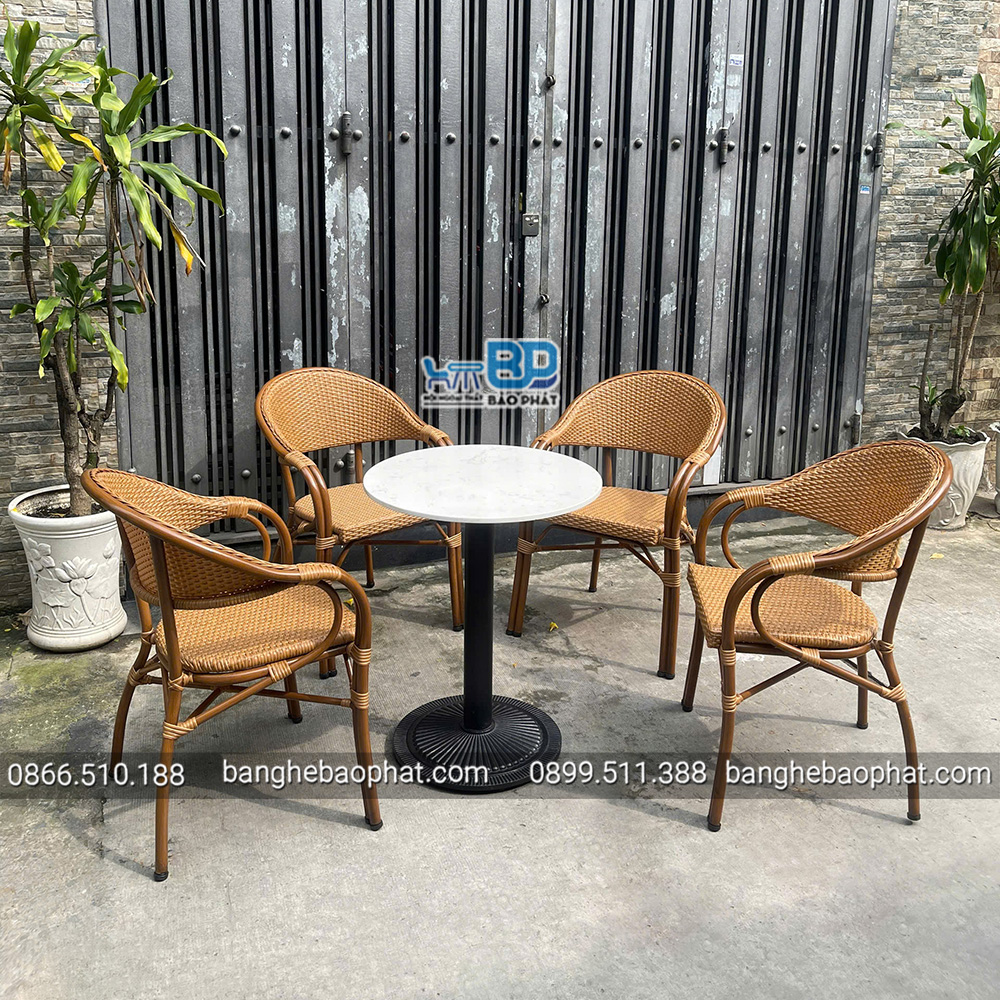 Bàn ghế nhựa giả mây BGNGMBP077 7 bàn ghế nhựa giả mây BGNGMBP077