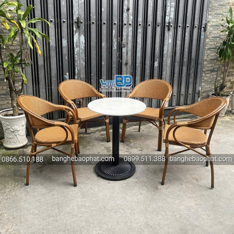 Bàn ghế nhựa giả mây BGNGMBP077 14 Bộ bàn ghế nhựa giả mây BGNGMBP077