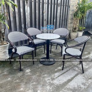 Bàn ghế nhựa giả mây ngoài trời BGNGMBP078