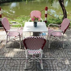 Bàn ghế nhựa giả mây ngoài trời BGNGMBP079