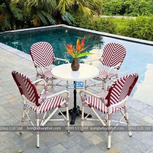 Bàn ghế nhựa giả mây ngoài trời BGNGMBP079