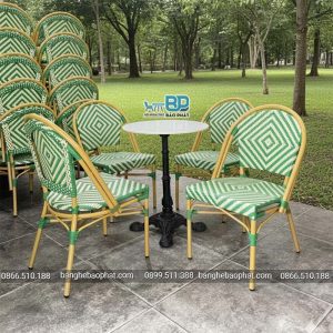 Bàn ghế nhựa giả mây ngoài trời BGNGMBP080