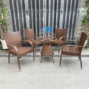 Bàn ghế nhựa giả mây ngoài trời BGNGMBP081