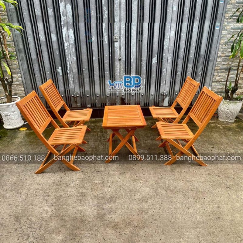 Bàn Ghế Quán Nhậu Vỉa Hè Xếp Gọn TD 13 Bộ bàn ghế quán nhậu vỉa hè xếp gọn TD tiện dụng