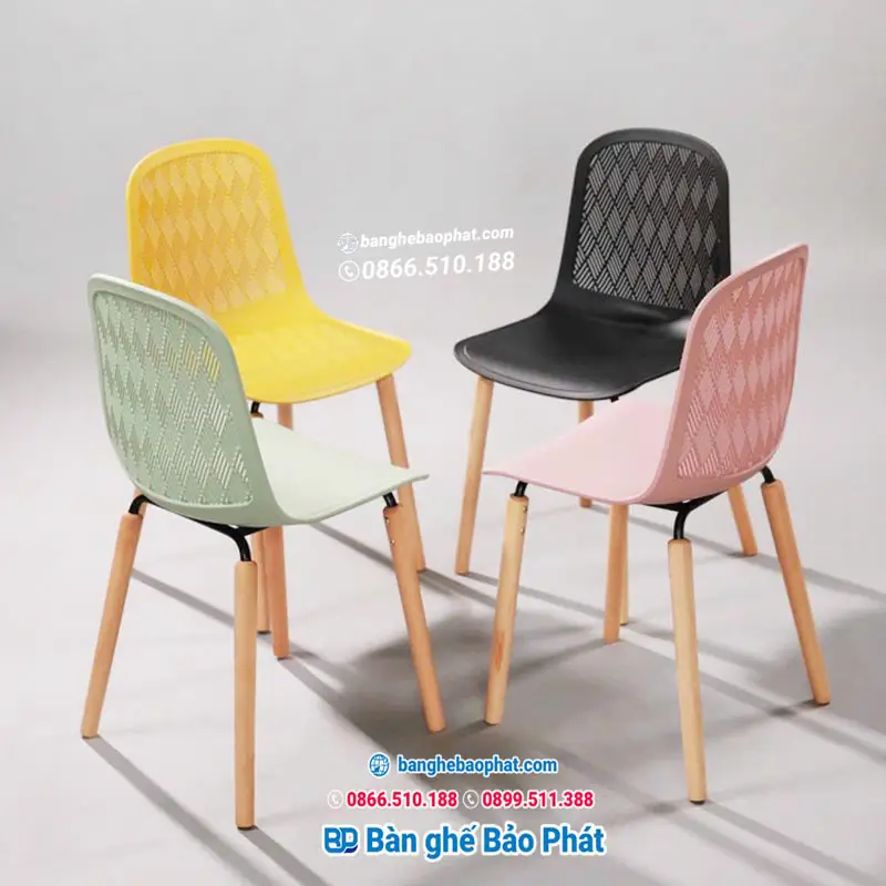 Bàn ghế quán trà sữa phong cách Hàn Quốc ghế nhựa 3003C