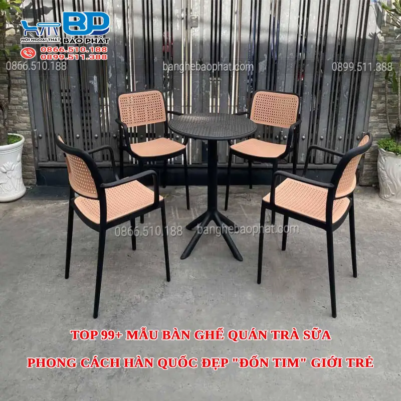 TOP 99+ Mẫu Bàn Ghế Quán Trà Sữa Phong Cách Hàn Quốc Đẹp "Đốn Tim" Giới Trẻ 4 TOP 99+ mẫu bàn ghế quán trà sữa phong cách Hàn Quốc đẹp "đốn tim" giới trẻ