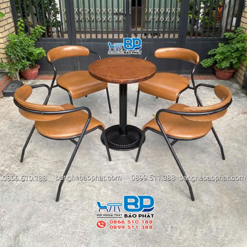 Bàn ghế quán trà sữa phong cách Industrial cá tính, năng động