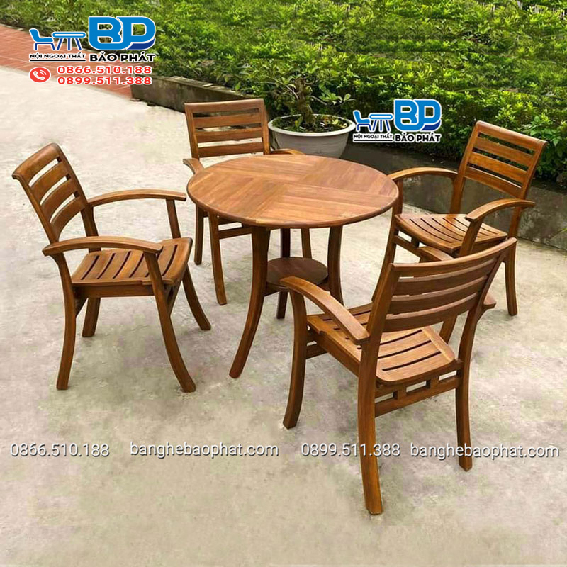 Bộ bàn ghế cafe gỗ Valley Full