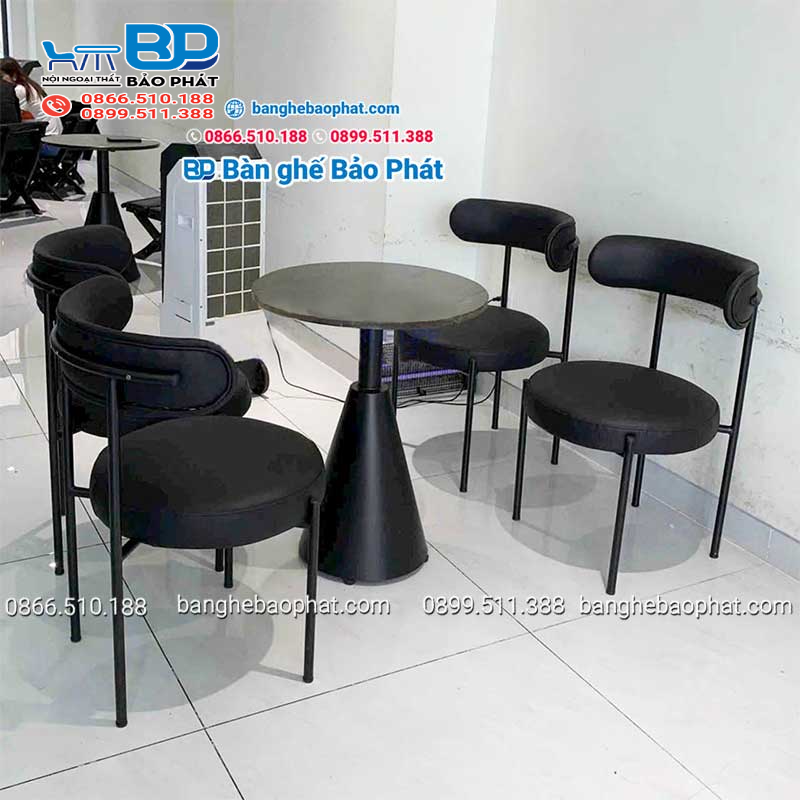 Bàn ghế cafe sắt nệm Simon