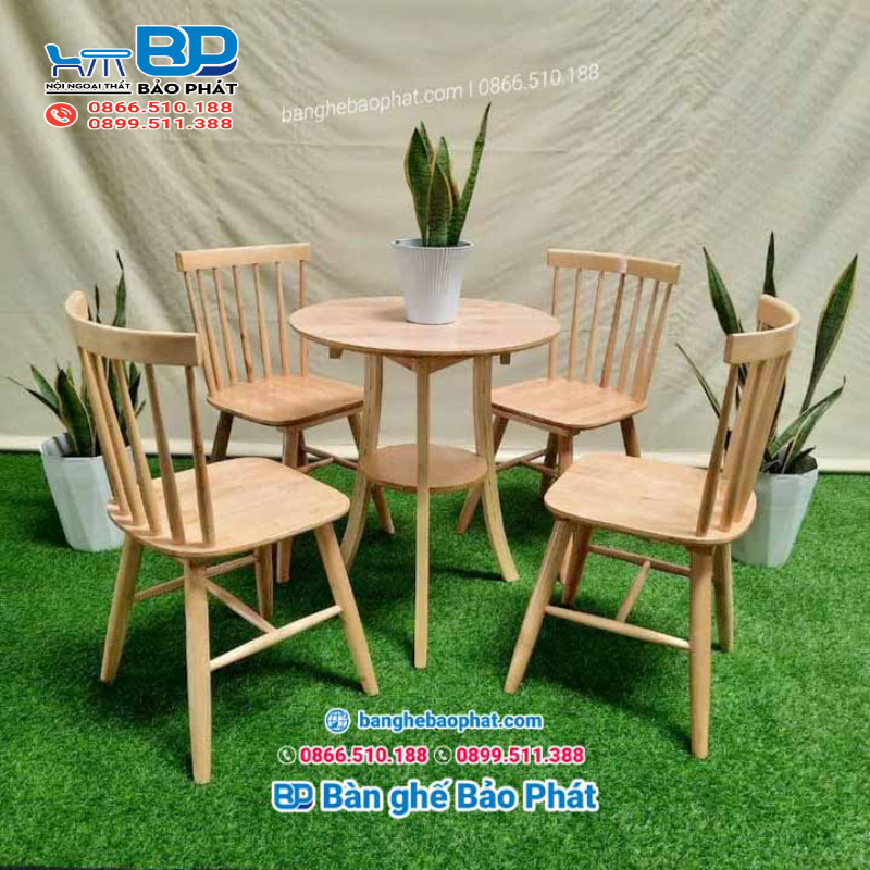 Bộ bàn ghế gỗ cafe Pinston GGBP011