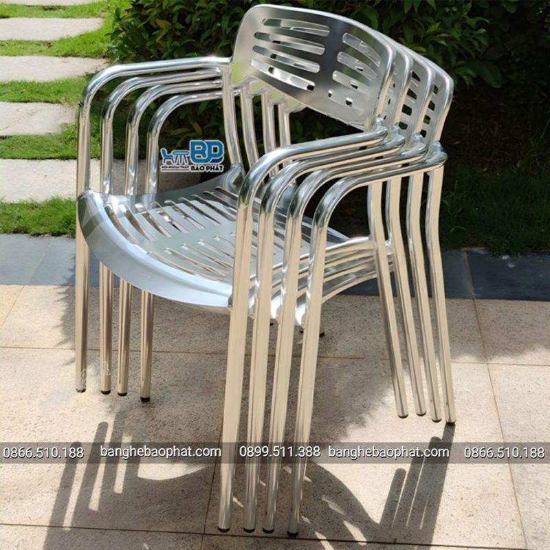 Ghế cafe cao cấp khung nhôm thiết kế thông minh