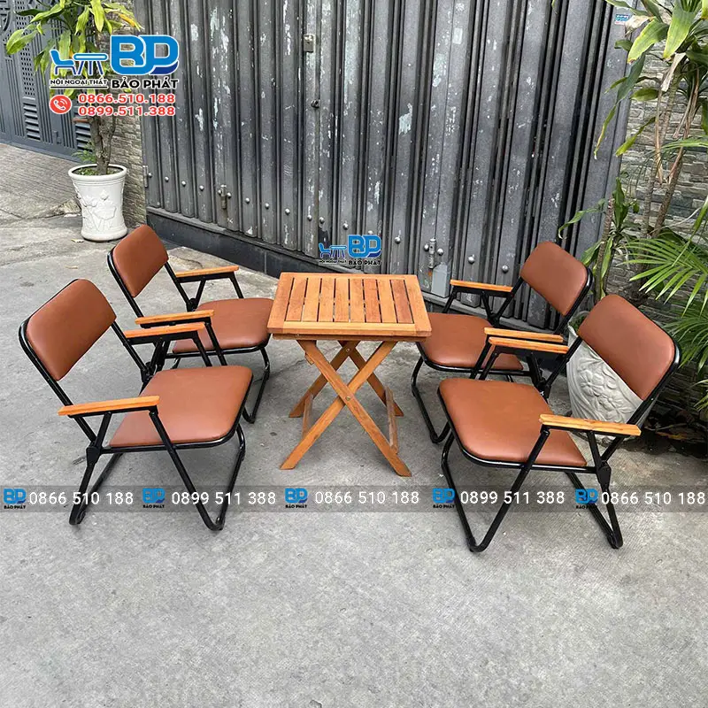 Ghế cafe dạng thấp khung sắt bọc nệm độc đáo, chất lượng bền bỉ