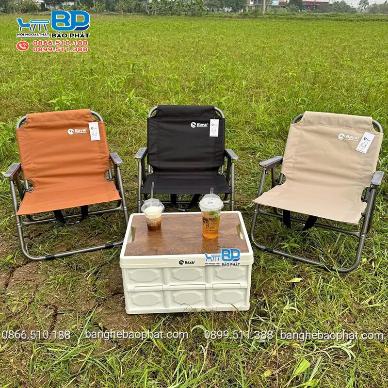 Ghế cafe thấp dạng gấp tiện lợi cho mọi không gian