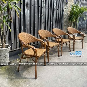 Bàn ghế nhựa giả mây BGNGMBP077 11 ghế nhựa giả mây BGNGMBP077