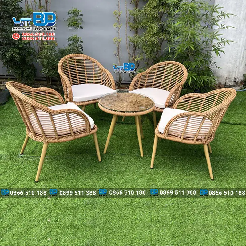 Dịch Vụ Đan Gia Công Ghế Nhựa Giả Mây Uy Tín 14 Ghế nhựa giả mây sân vườn