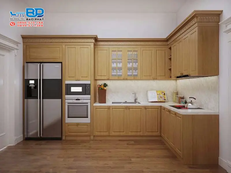Tủ bếp từ gỗ ash