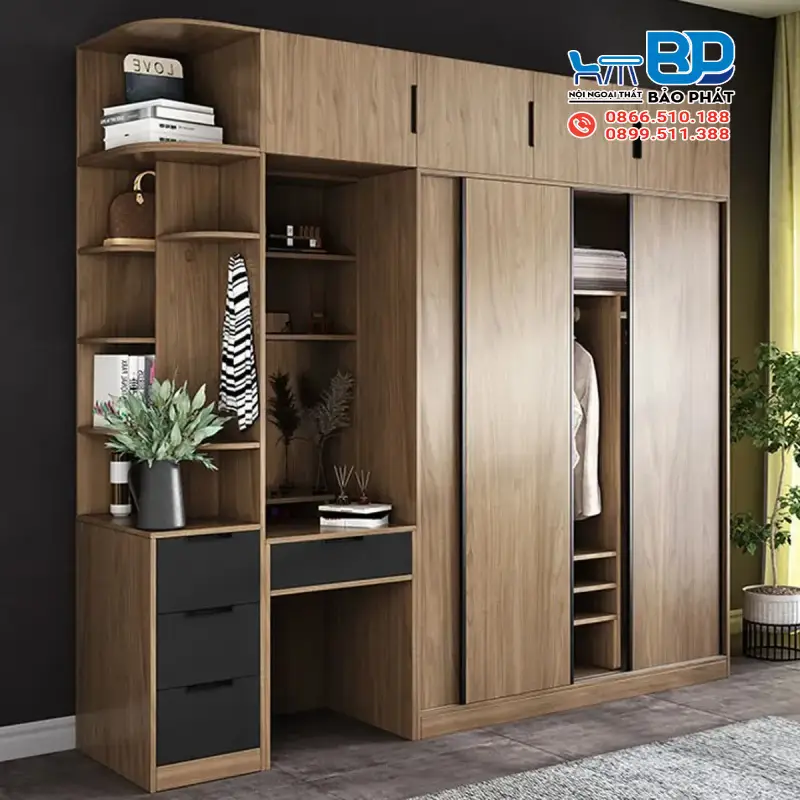 MFC Là Gì? Ưu Điểm và Ứng Dụng của Gỗ MFC 12 Tủ quần áo gỗ MFC