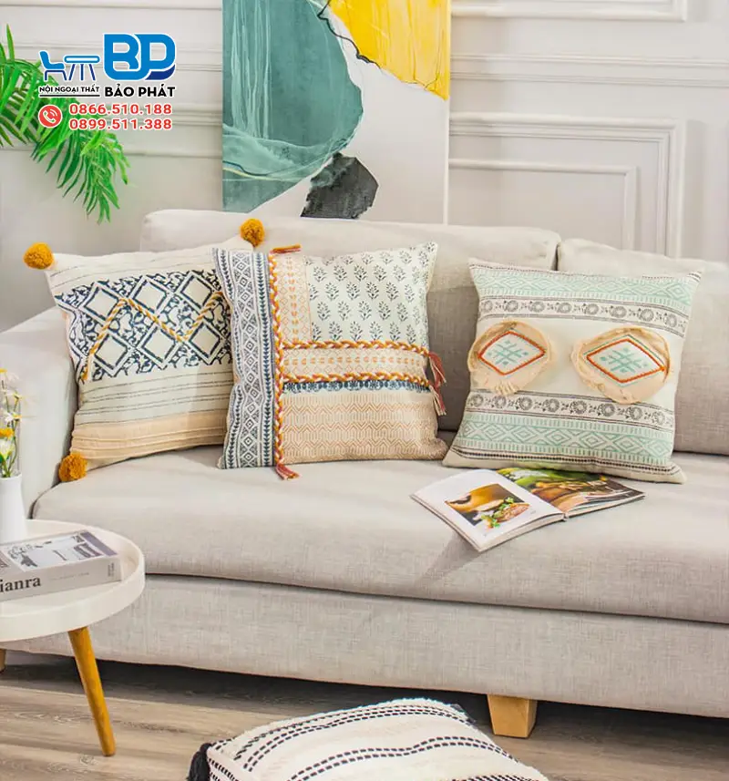 Tựa lưng từ vải thổ cẩm độc đáo