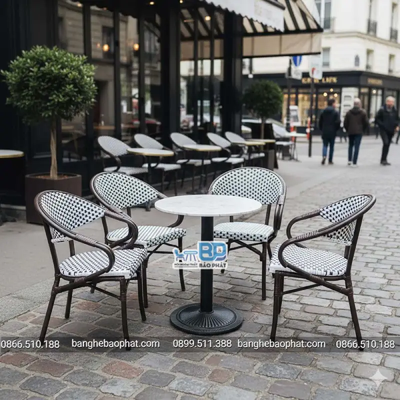 Bàn ghế mây nhựa – Giải pháp hiện đại cho không gian ngoài trời