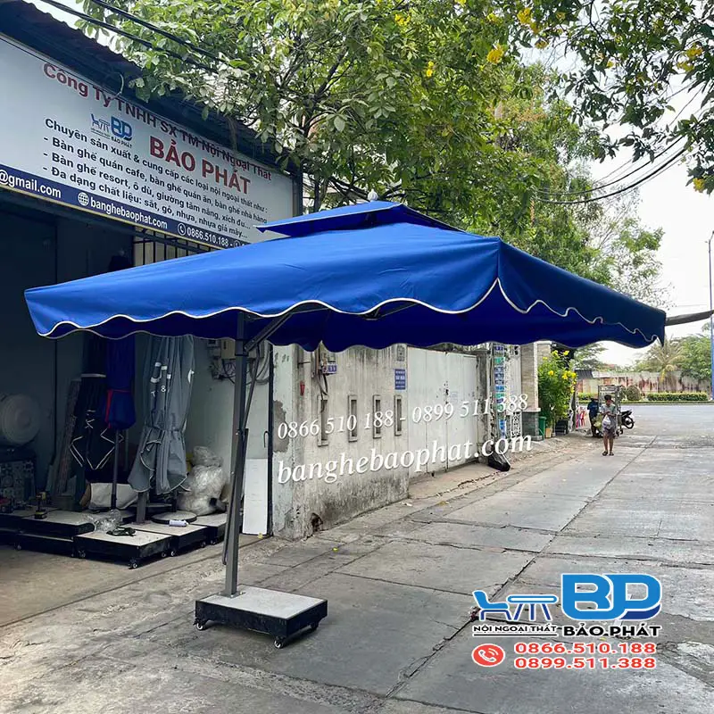 Báo giá dịch vụ thay bạt dù lệch tâm vuông 2.5m x 2.5m